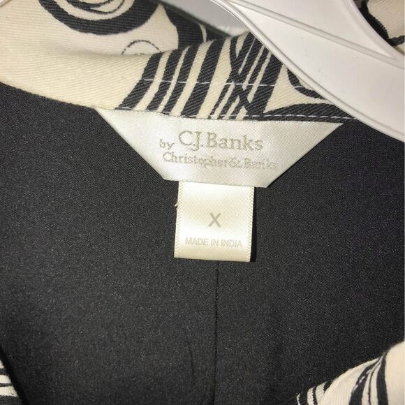 CJ Banks Floral Womens Size 14W X Graffiti Doodle Coloring Book Jacket Blazer - Picture 4 of 10